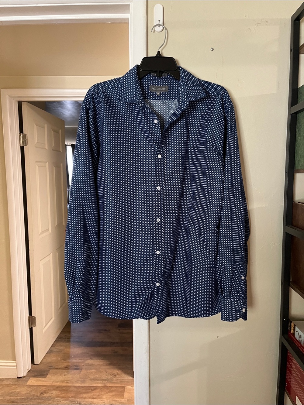 Men's Casual Navy Microdot Button-Down Shirt